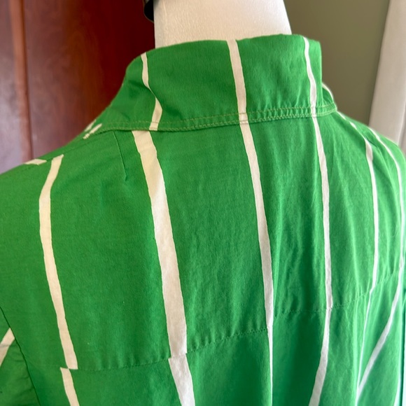 VINTAGE Marimekko Green Striped Dress, Size 38 (L) - Picture 5 of 7